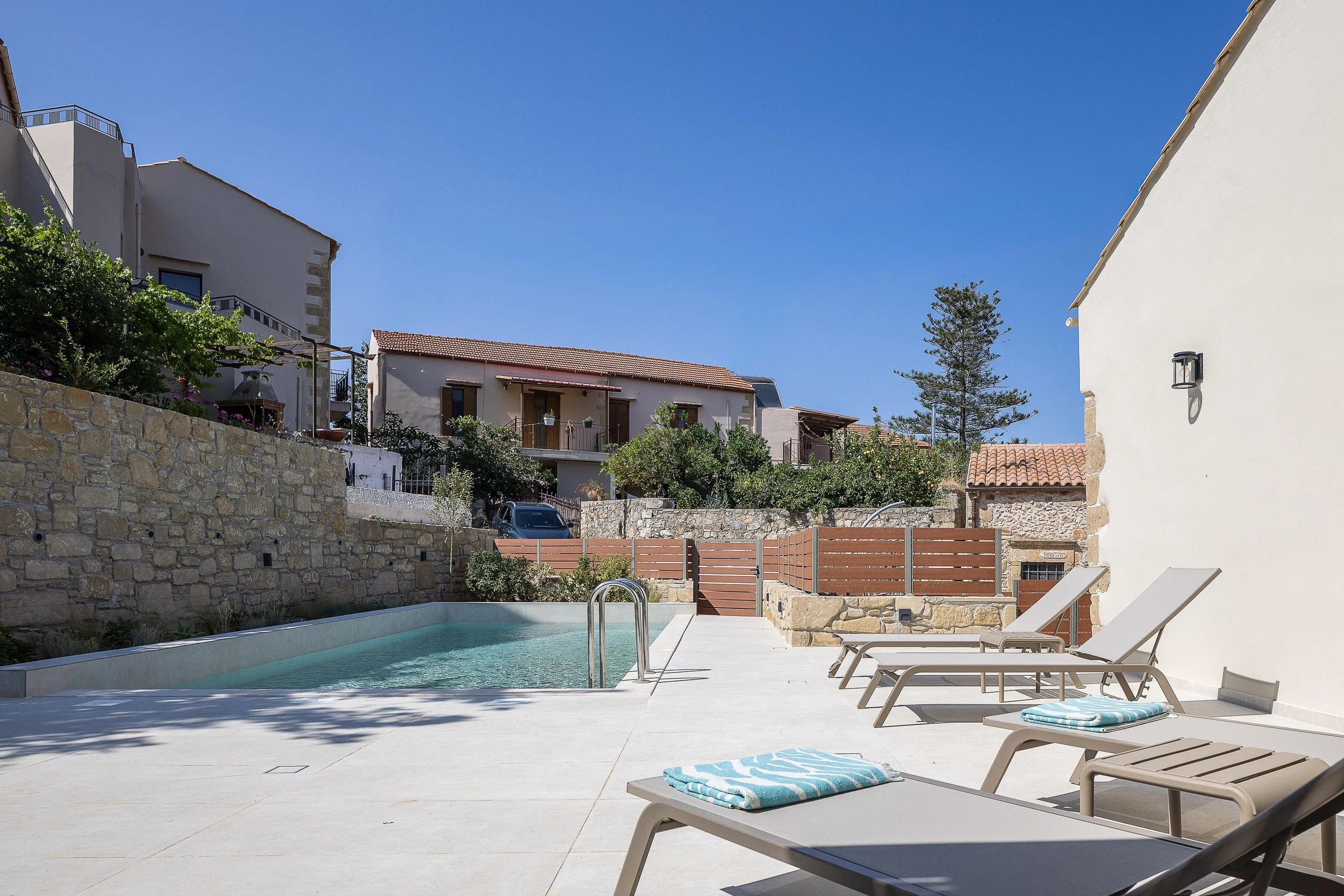 Main Building - A private, 32 sqm. swimming pool, 1.3 m deep with step access.