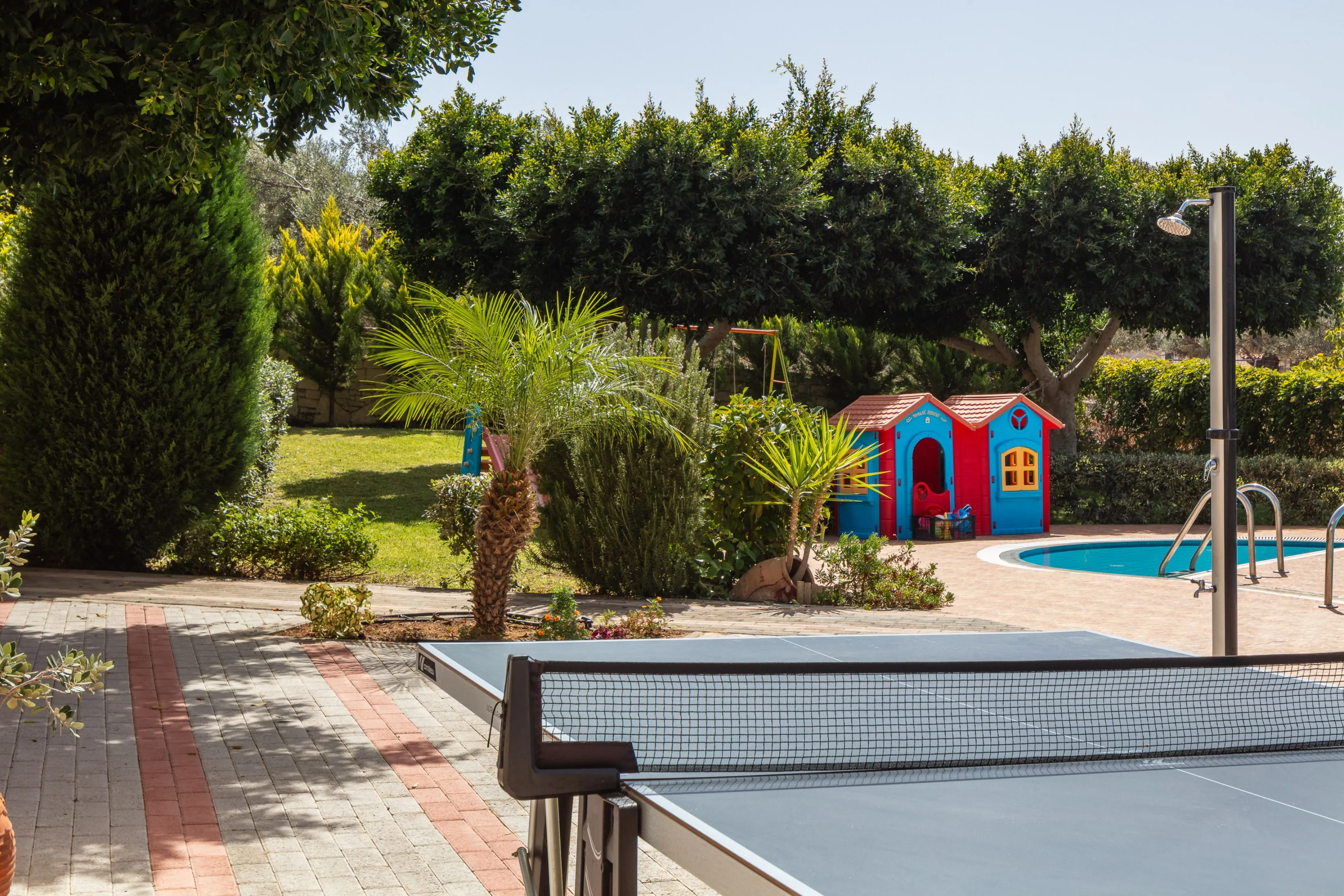 There is also a ping pong table at the outdoor area