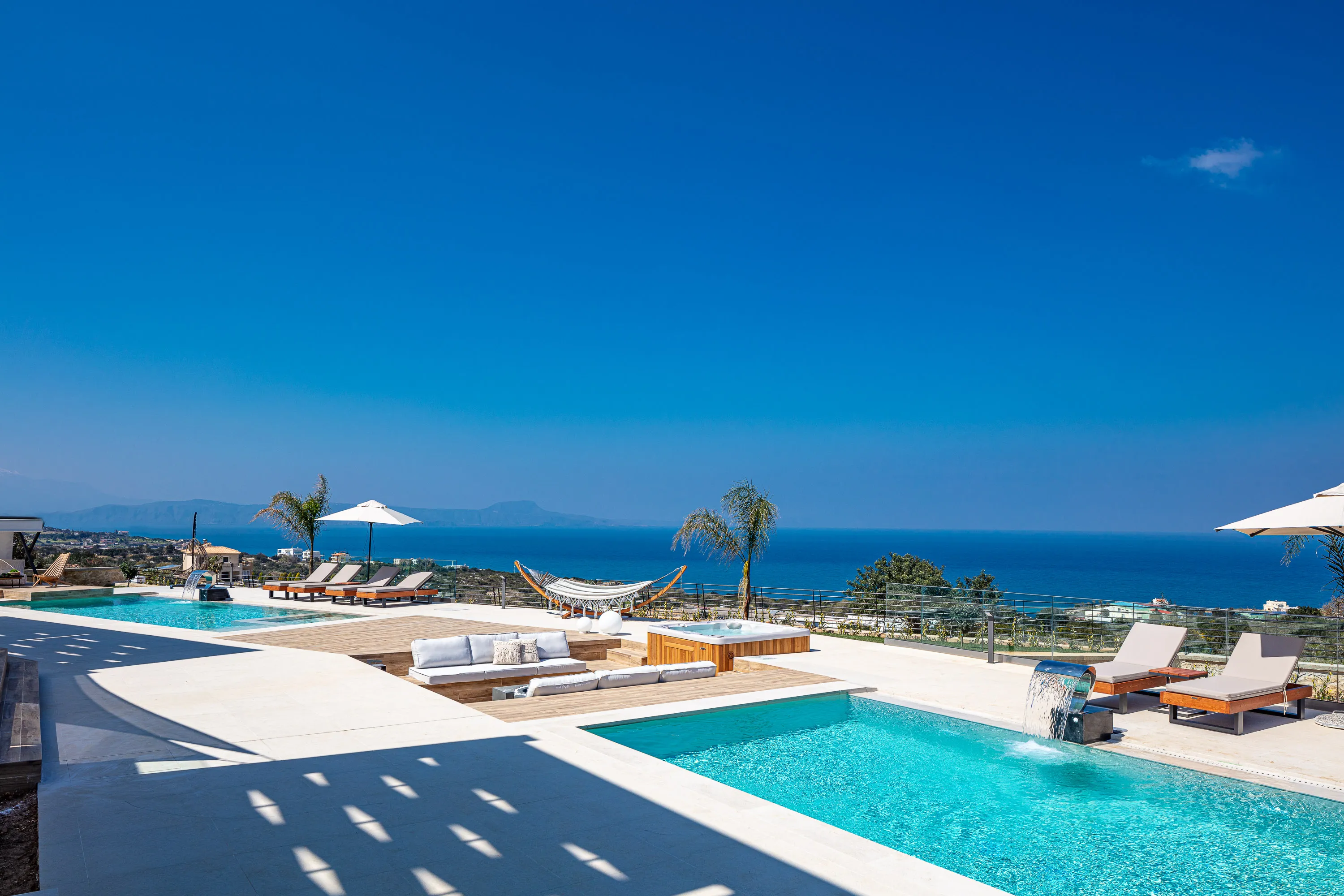 The outdoor area is equipped to embrace ultimate relaxation