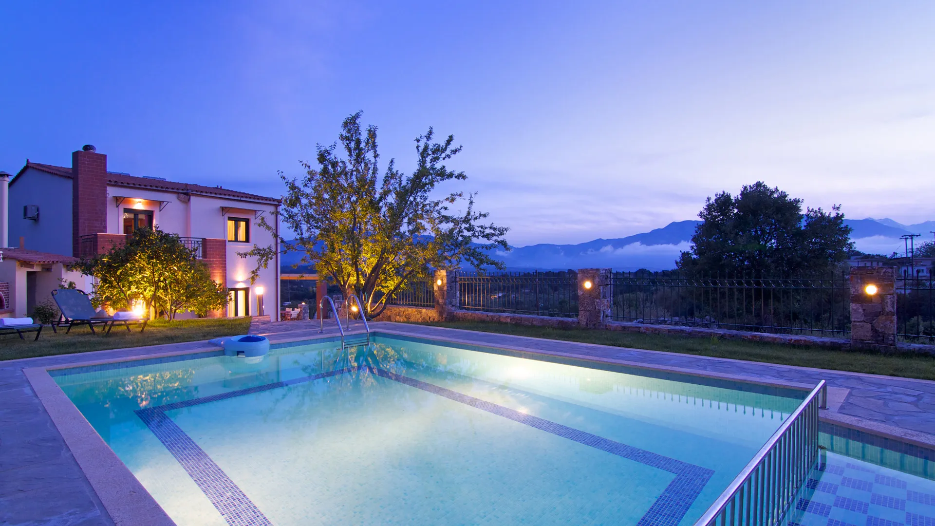 Evening pool view