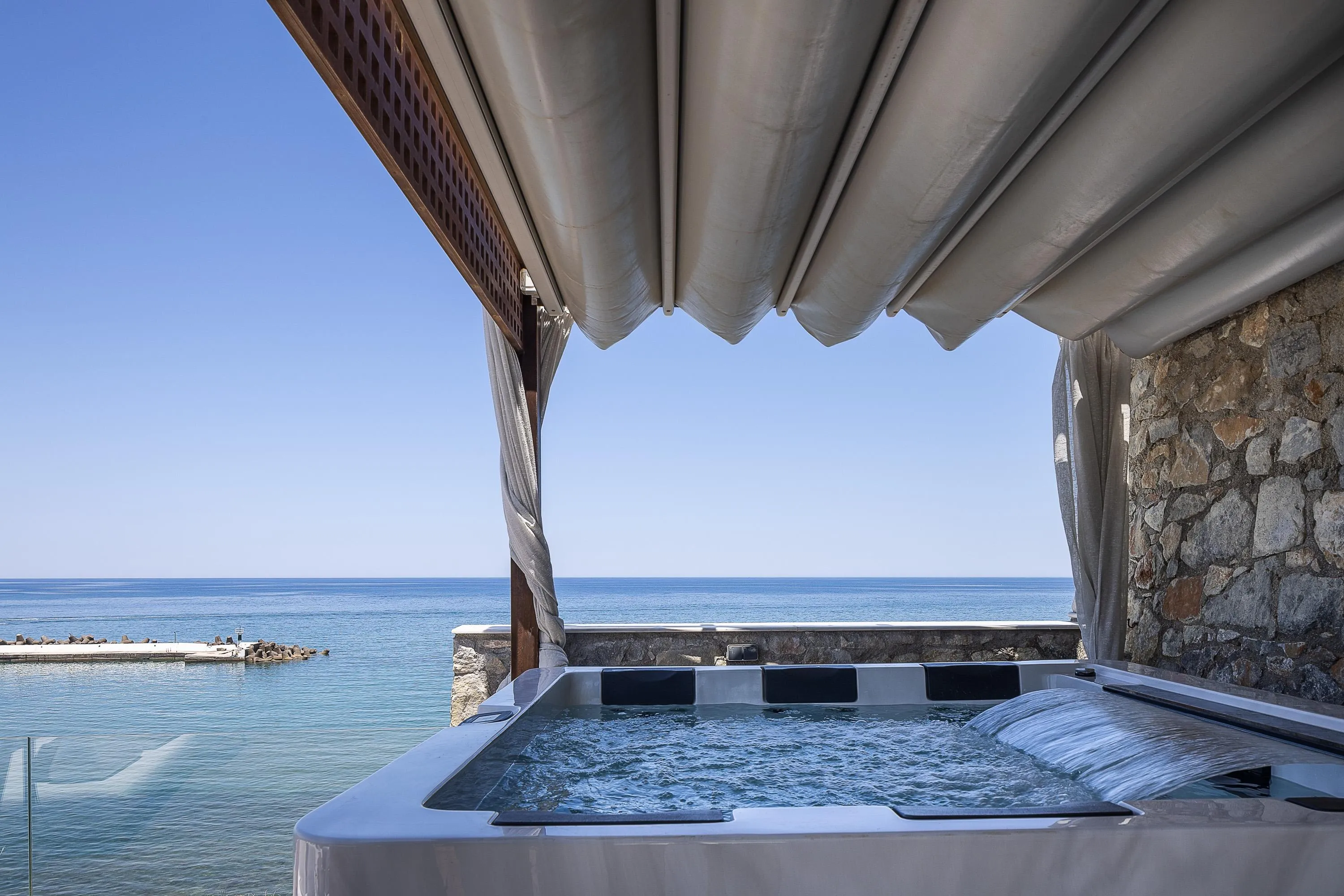 A relaxing hot tub, accompanied by unobstructed views