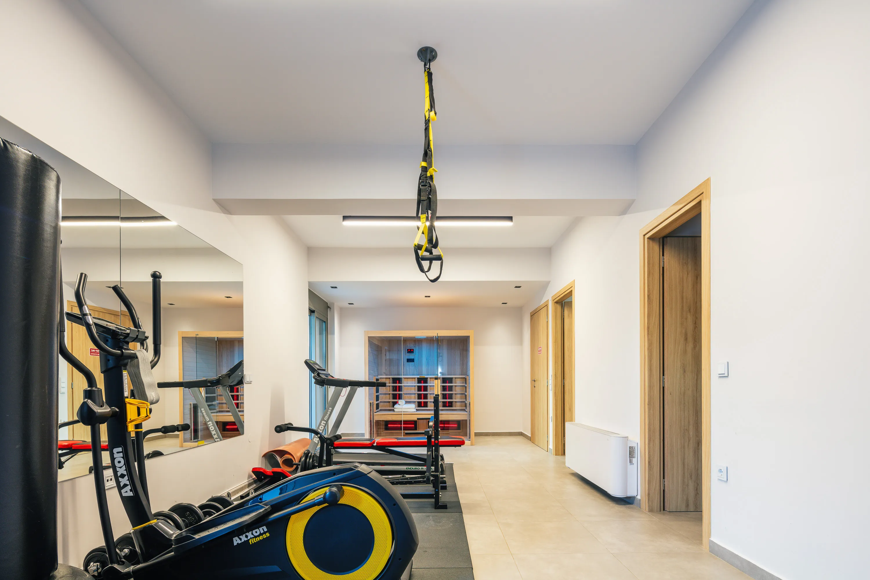 Very well organised gym on the lower floor, so you can stay active during your holiday.