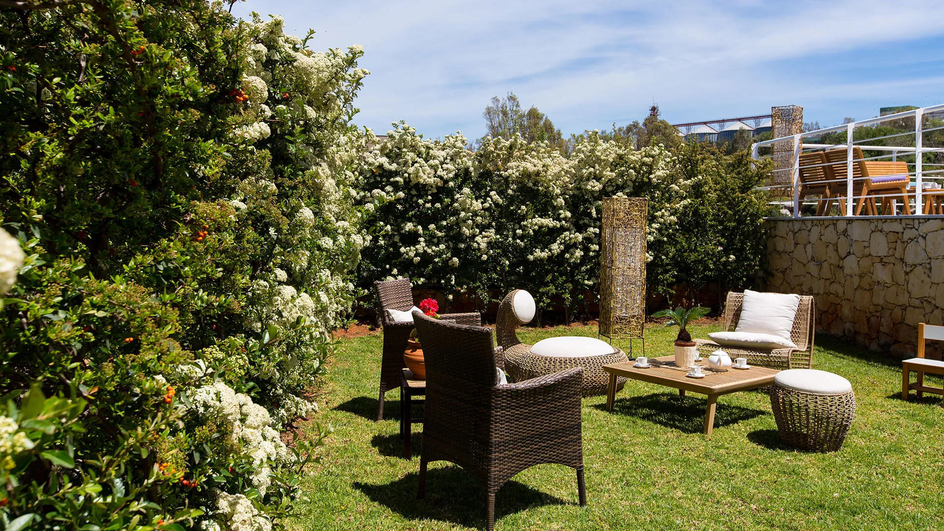 One of the sitting areas around the villa