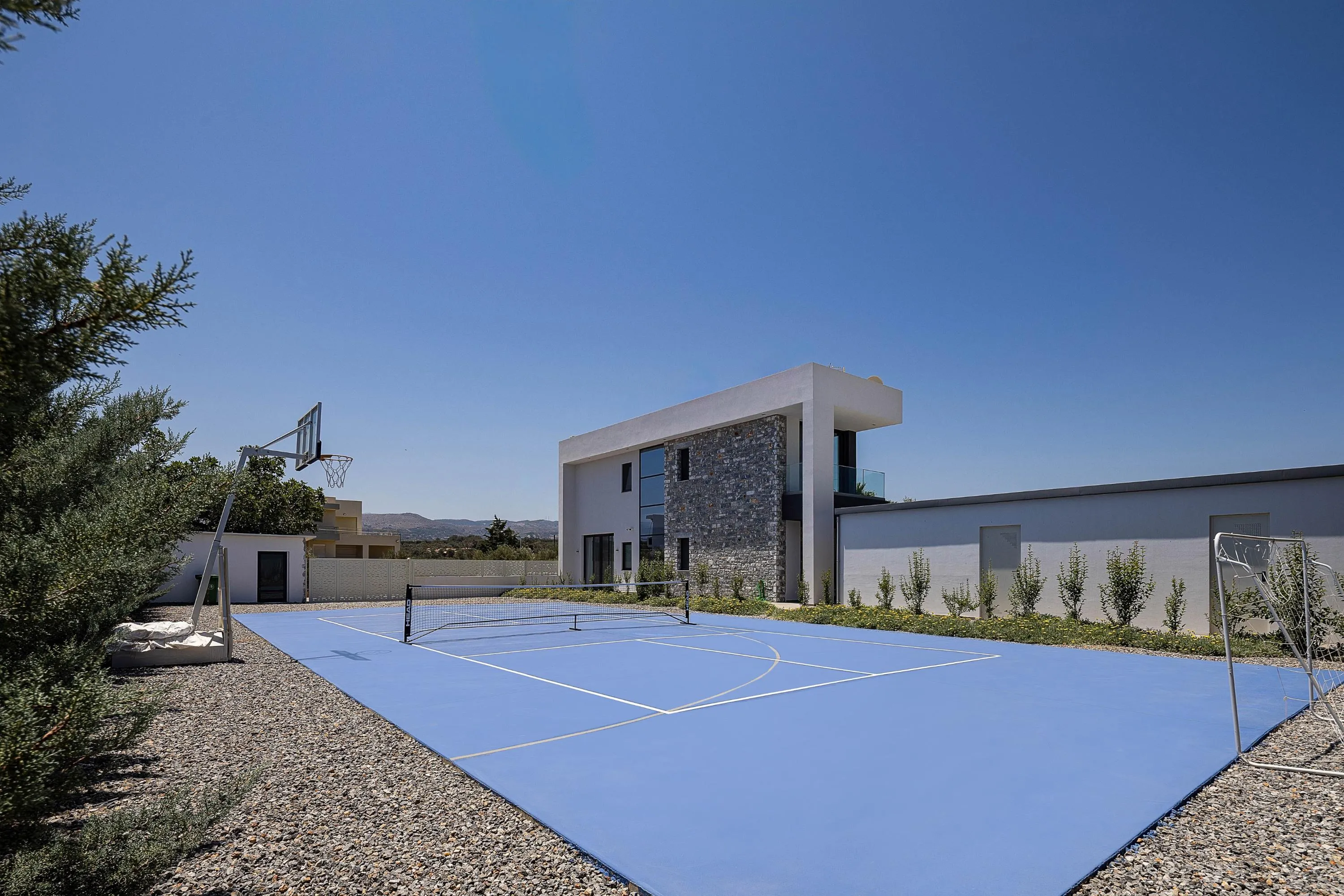 The villa features a pickleball court to enjoy all the fun, with your loved ones.