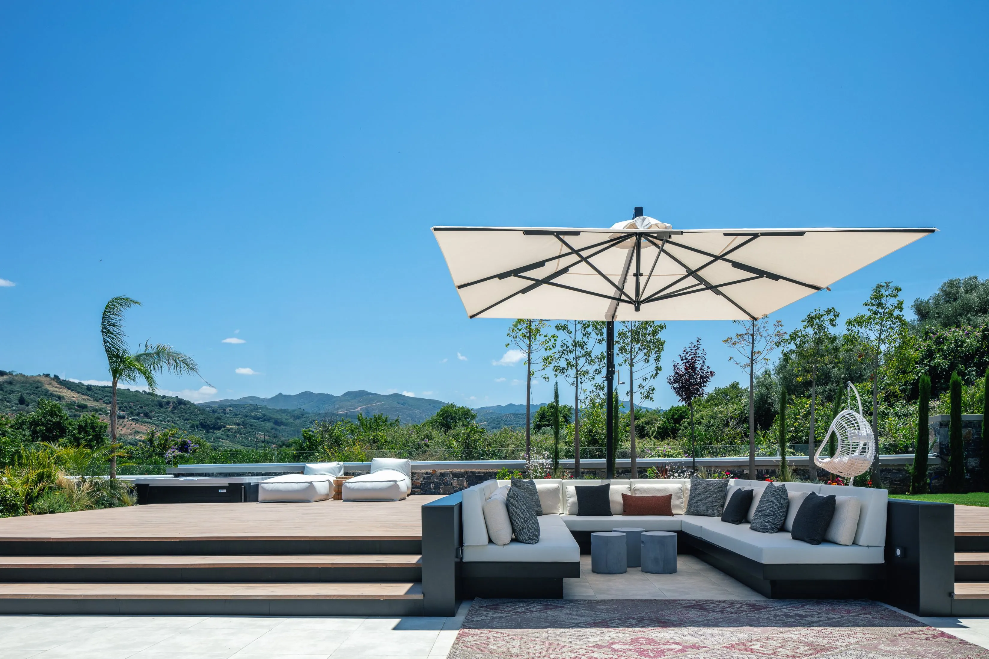 Relax in the ample U-shaped outdoor seating area!