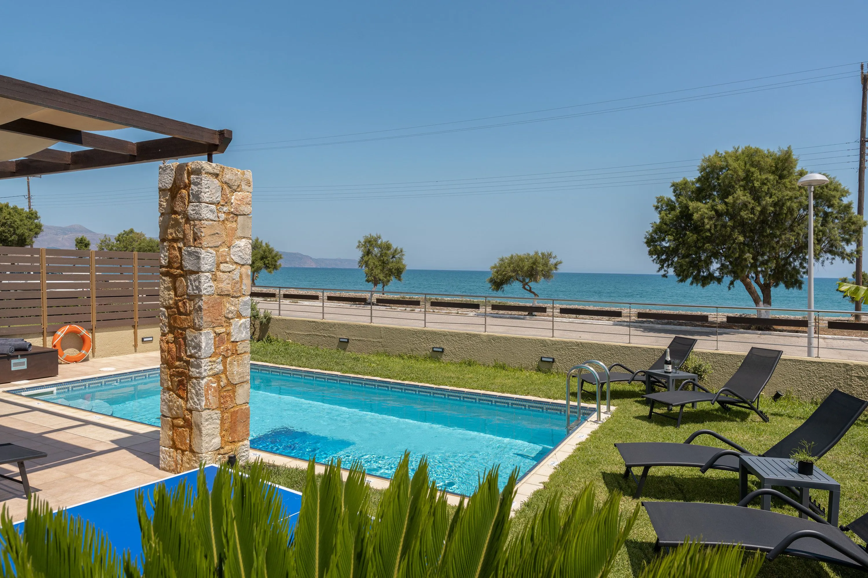 The private swimming pool, measuring 27 sq.m. complete with convenient step access.