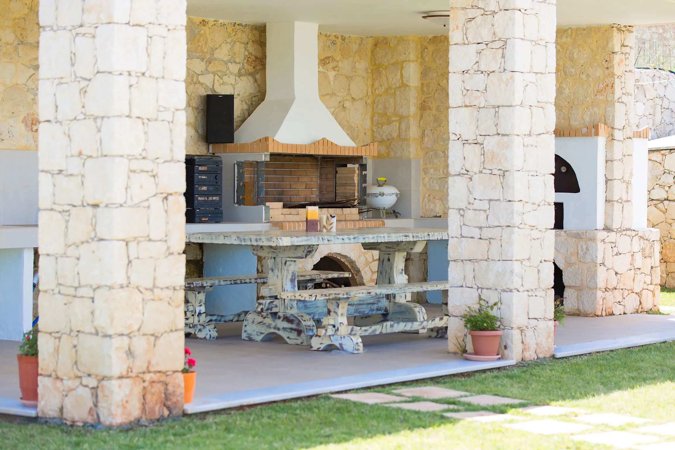 Barbecue area with dining table