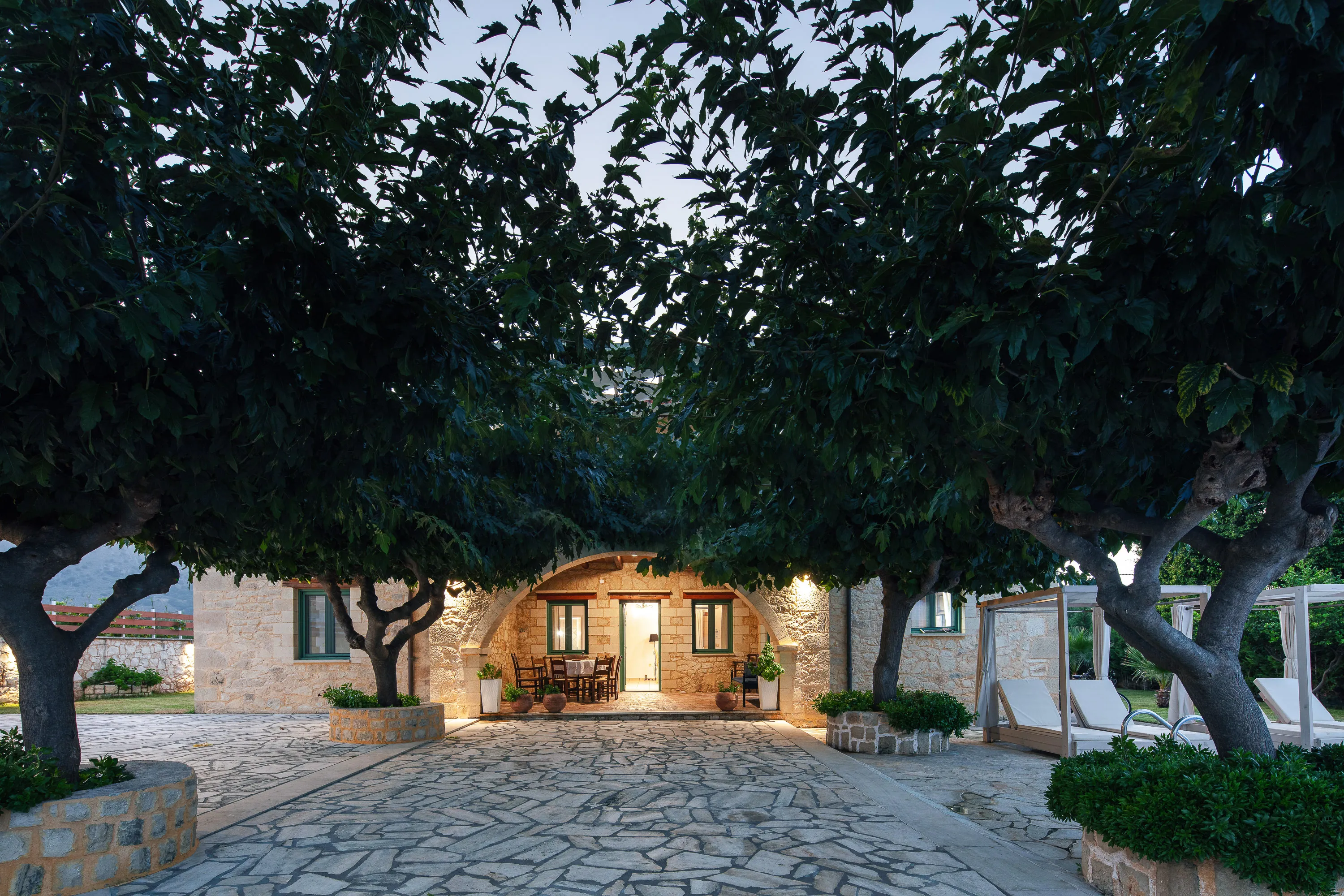 Spacious outdoor area with a variety of furnished spots