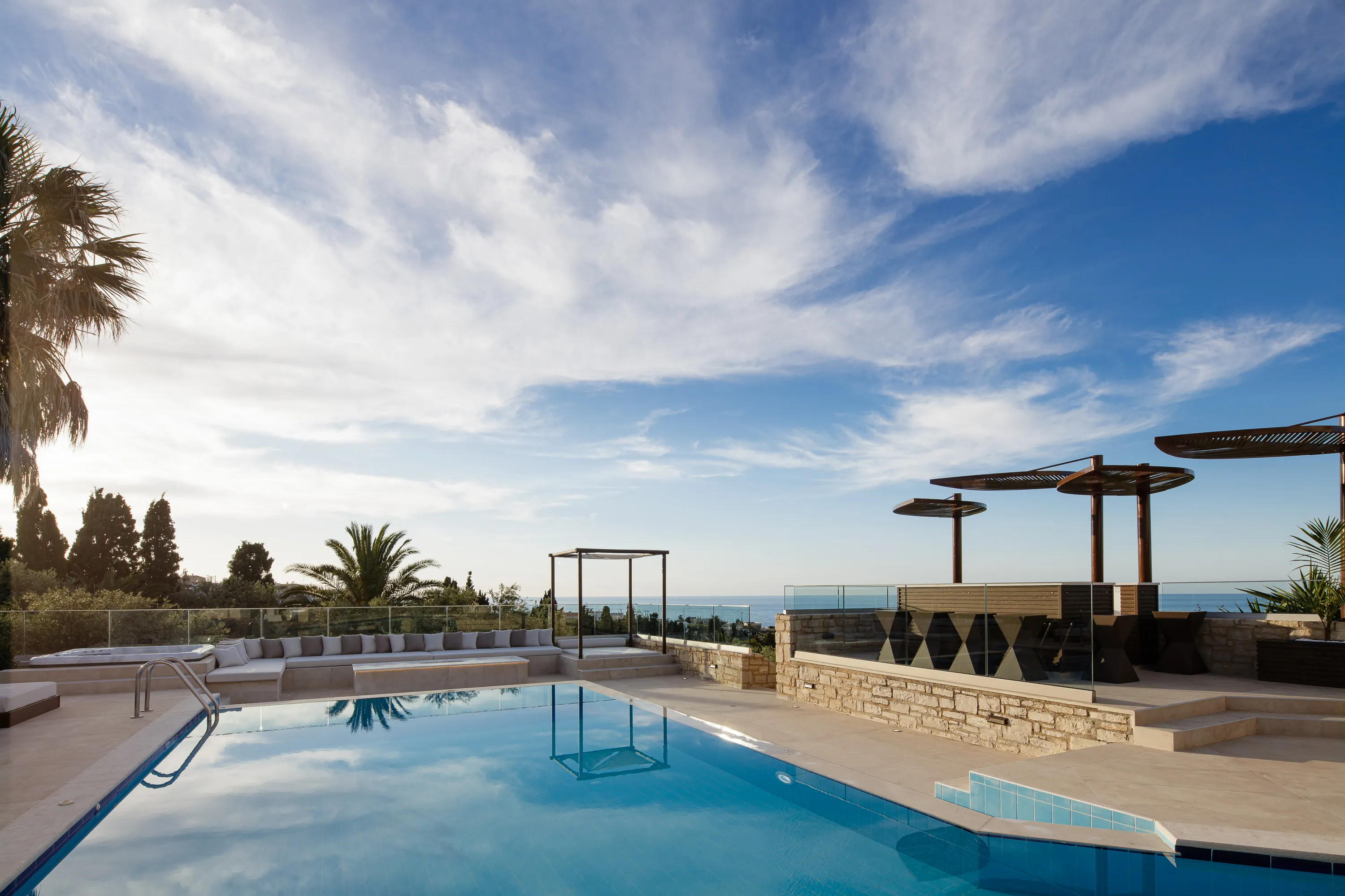 The 8,500 m2 outdoor area of Alpha Villa is beautifully landscaped.