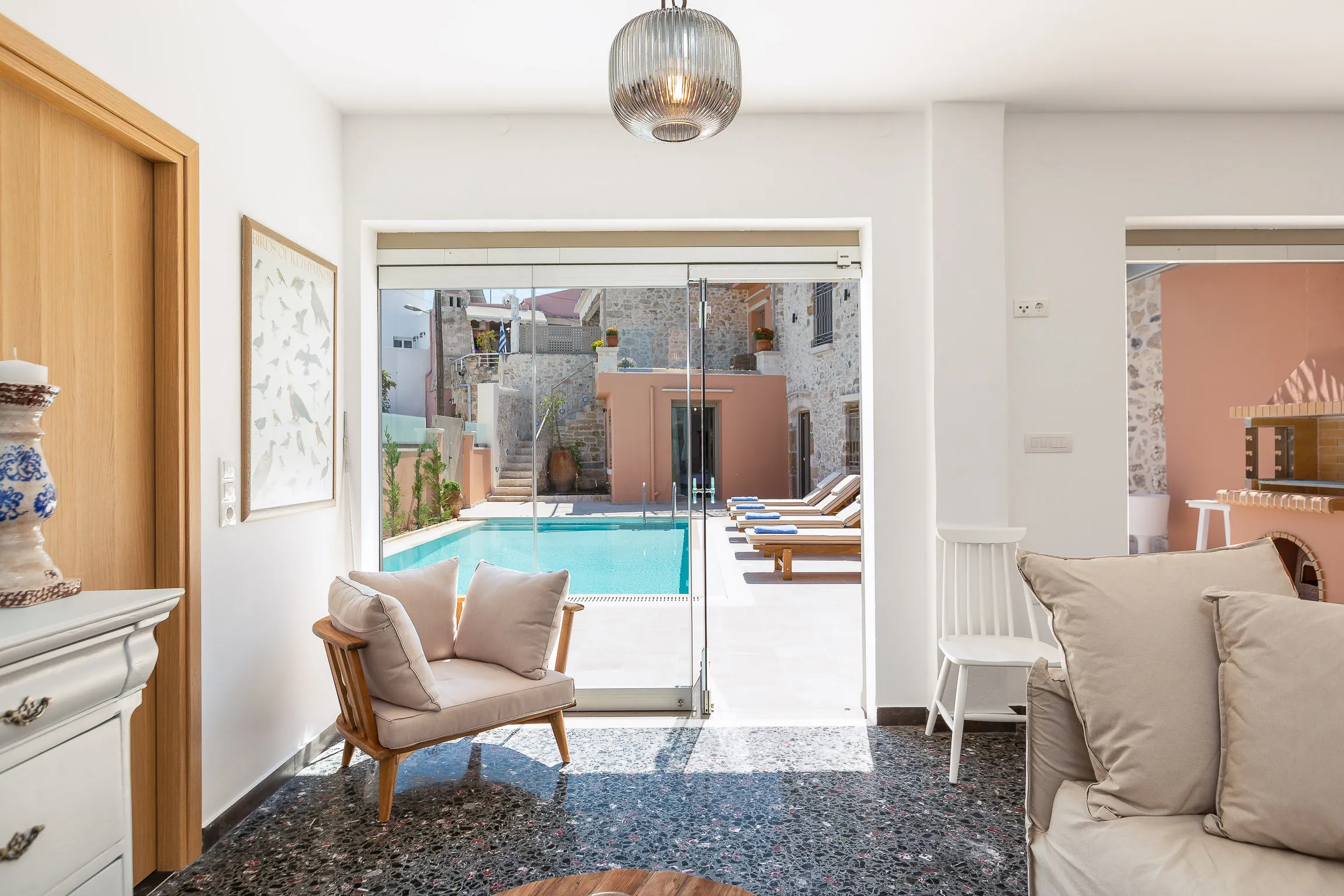 The ground floor living room provides direct access to the outdoor area!