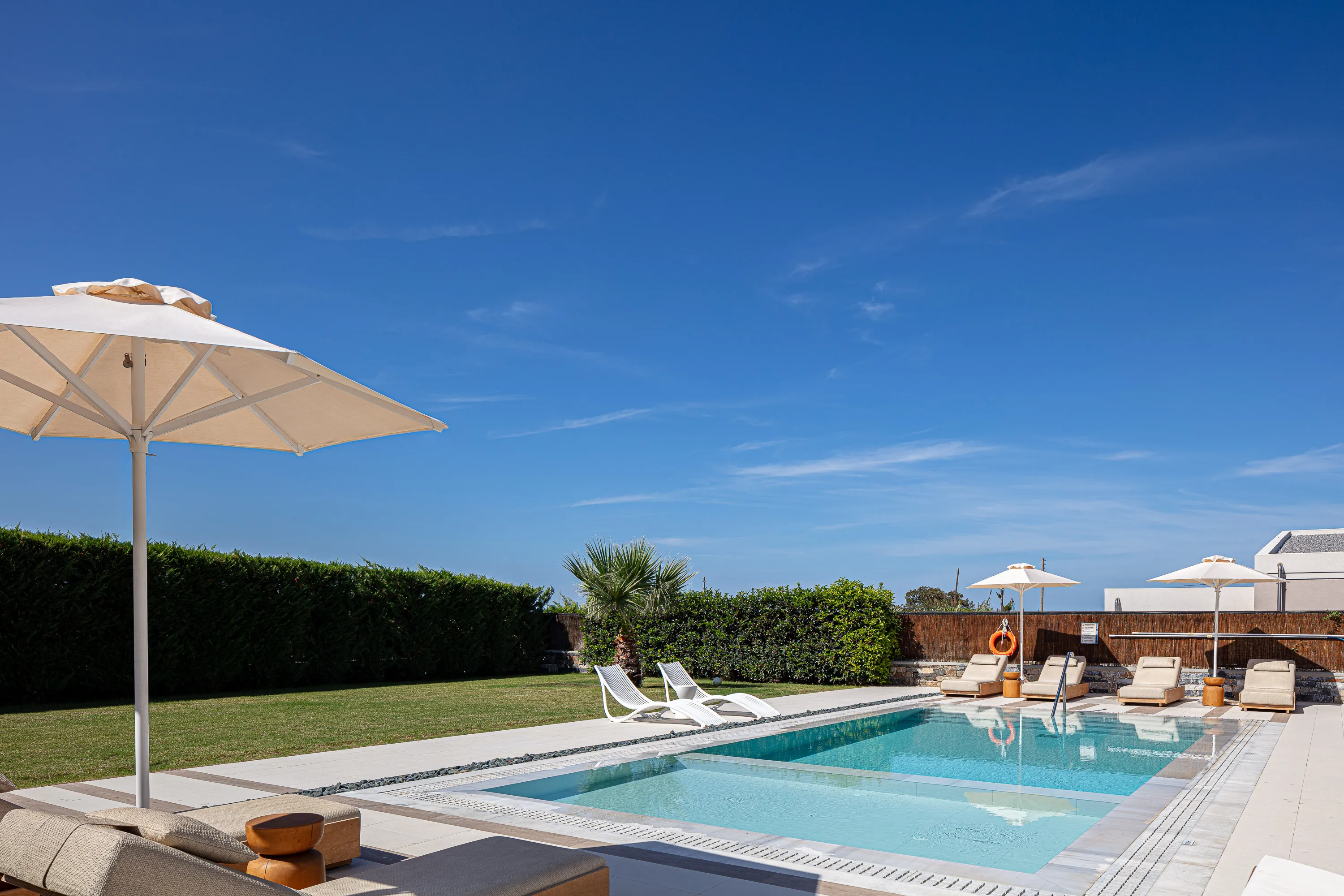 The 1000 sq. m. outdoor area is beautifully landscaped