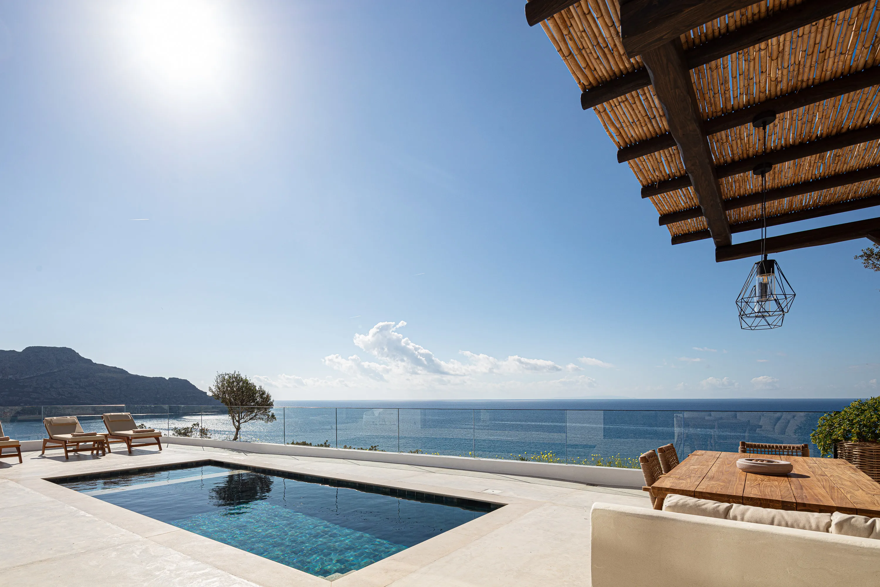 Private 21 sq.m swimming pool, 1.5 m deep with step access