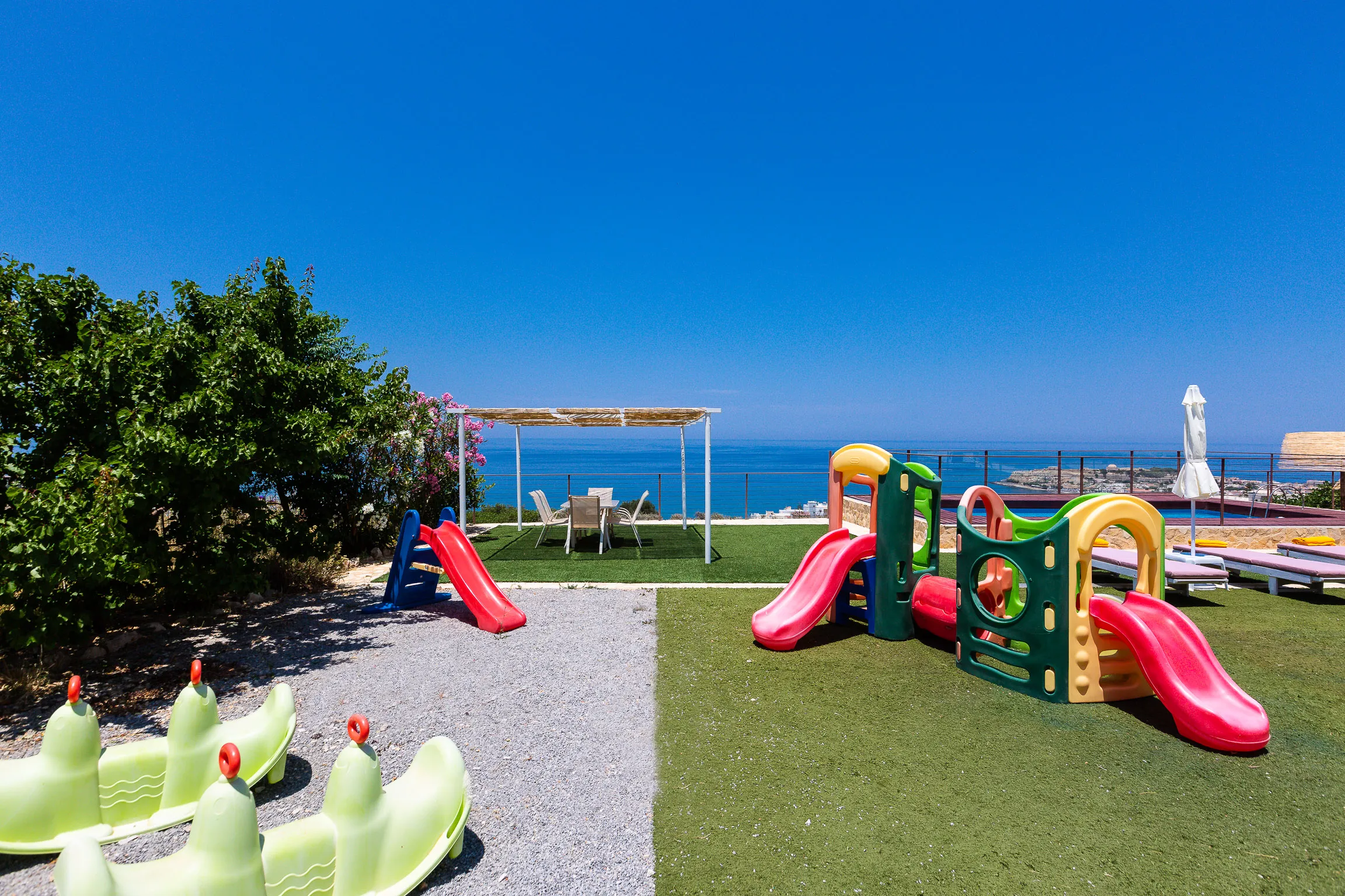 Playground area outdoors, for our younger guests